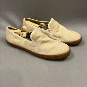 Toms Cream Slip-On Loafers size 9 women’s Clemente canvas material natural